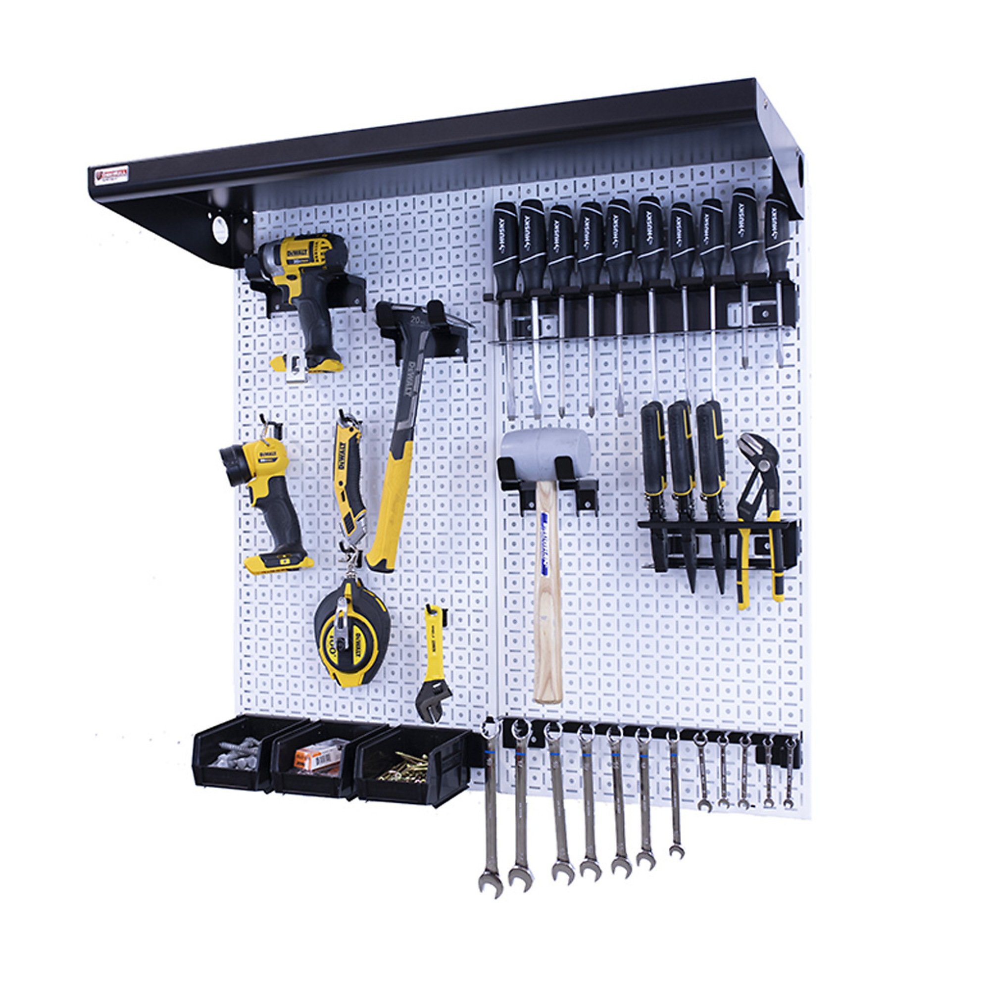 OmniWall, OmniWall metal pegboard storage kit for storage, Length 16 in, Width 32 in, Model# CGS-KIT-2PL